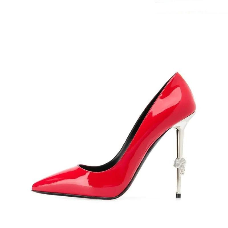 Pumps Pointed Toe Patent Leather High Heels Shoes