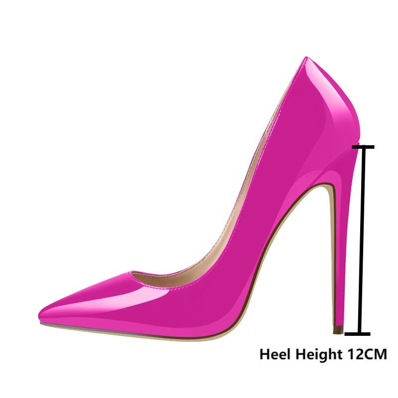 Patent Leather Pointed Toe Thin Heels Pumps Shoes