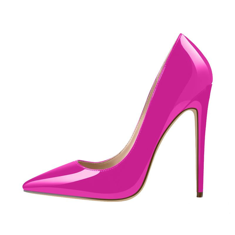 Patent Leather Pointed Toe Thin Heels Pumps Shoes
