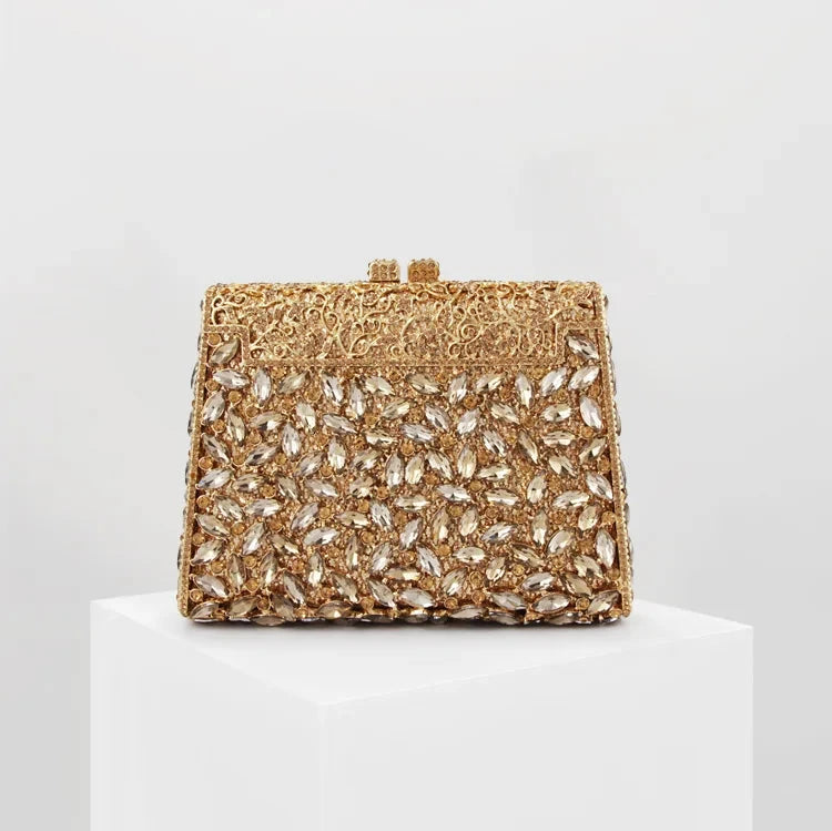 Square Diamond Banquet Crystal Evening Clutch Bag