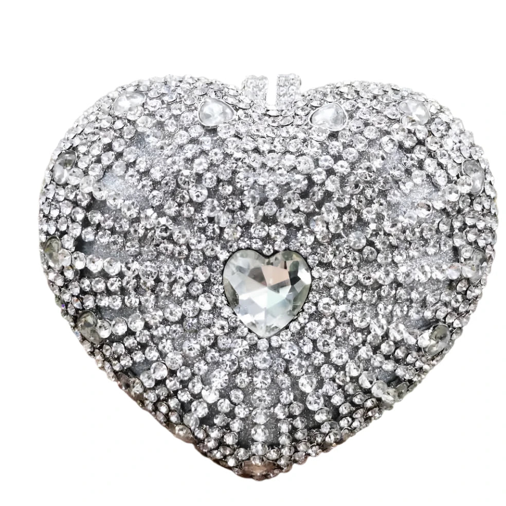 Heart Shape Diamond Crystal Decor Evening Clutch Bags