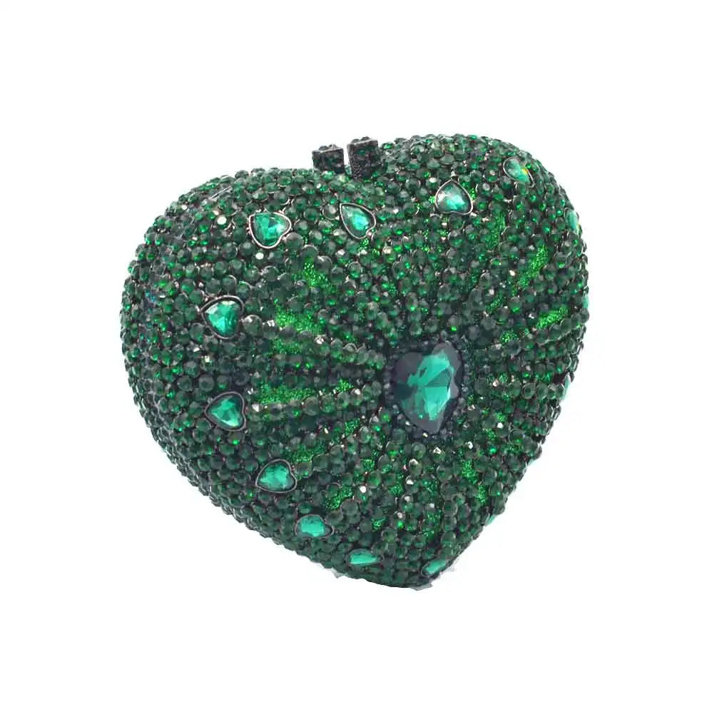 Heart Shape Diamond Crystal Decor Evening Clutch Bags