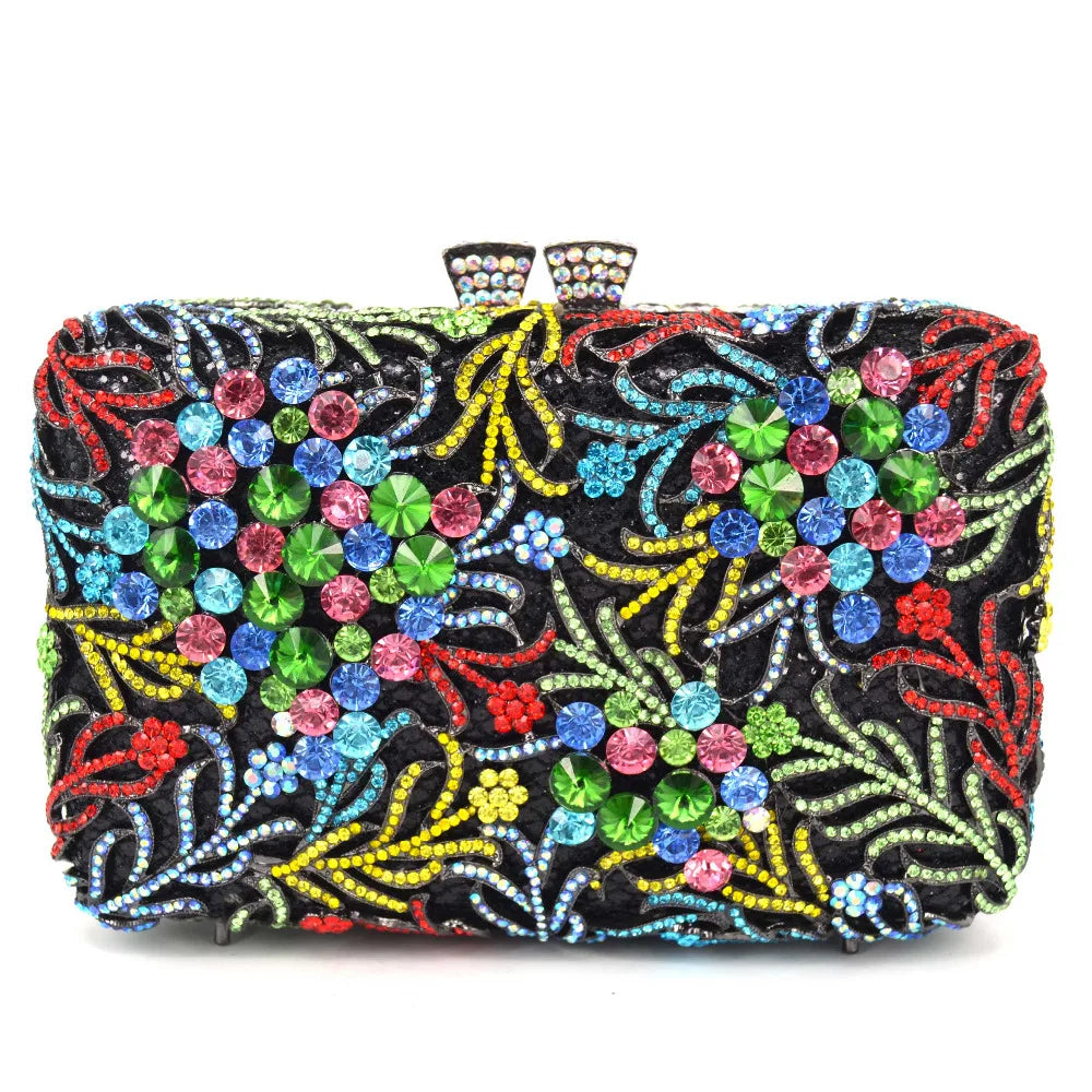 Crystal Diamond Colourful Purse Clutch Evening Bag