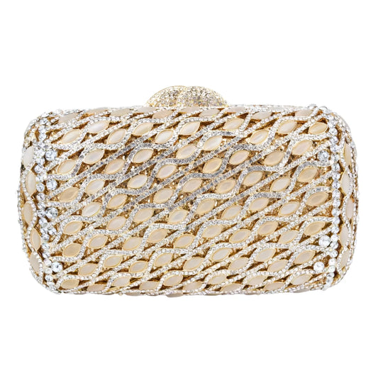 Sparkly Luxury ivory Gem Diamond Crystal Clutch Evening Bag