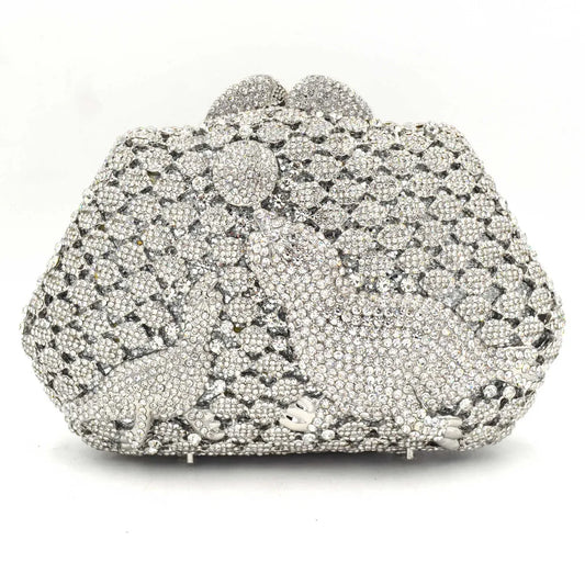 Diamonds Hollow Out Dolphin Ball Decor Clutch Bag