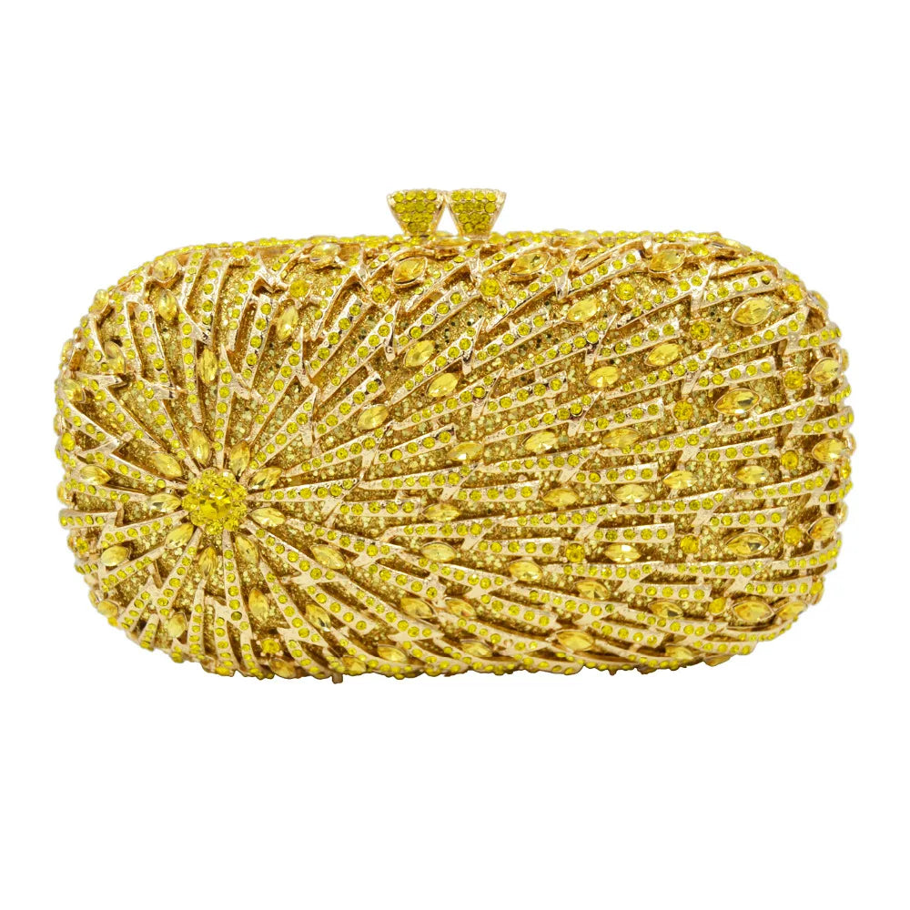 Deluxe Crystal Chain Shoulder Evening Clutch Bag