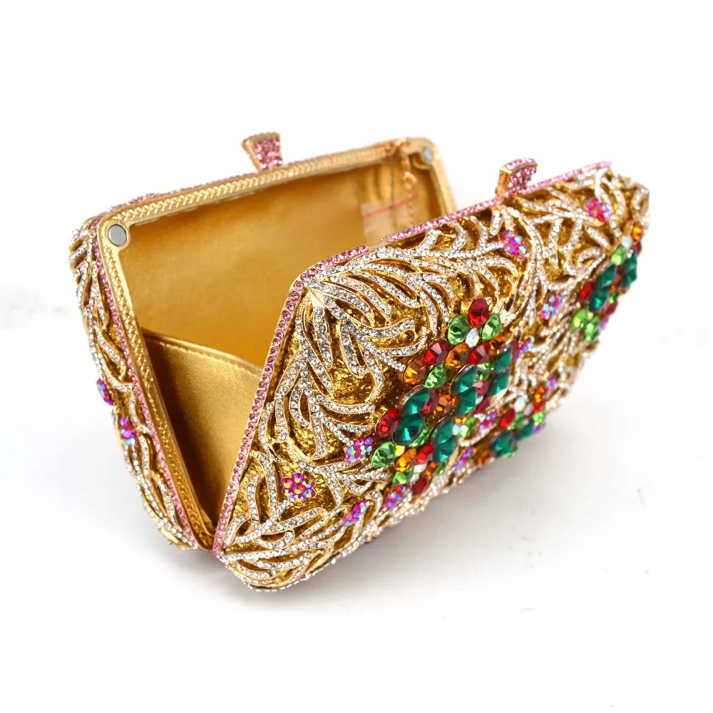 Crystal Diamond Colourful Purse Clutch Evening Bag