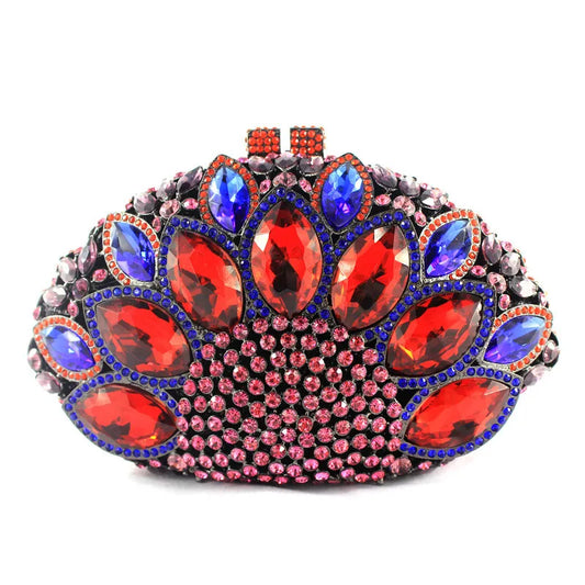 Peacock Shape Diamond crystal Evening Clutch Bag