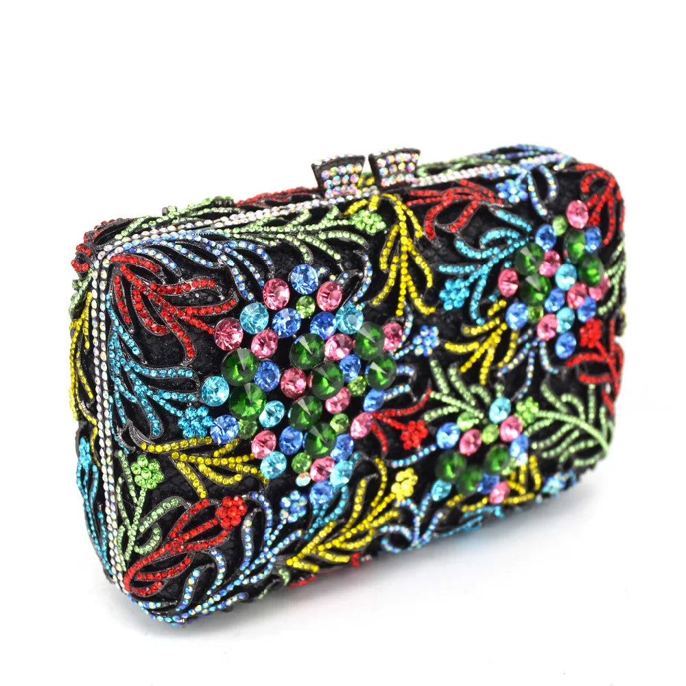 Crystal Diamond Colourful Purse Clutch Evening Bag