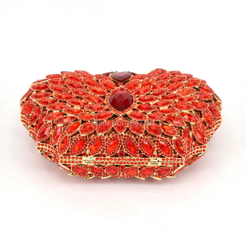 Hollow Out Multicolour Large Stones Crystal Rhinestones Diamond Clutch Bag