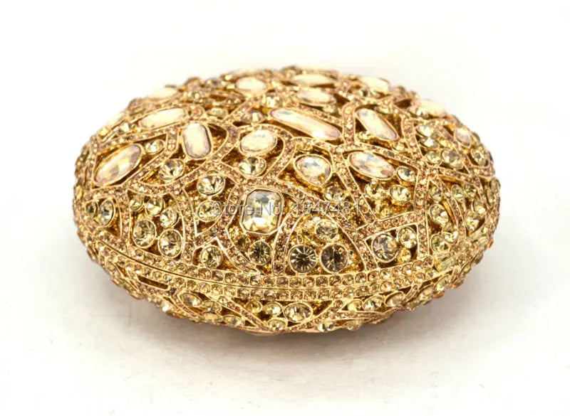 Roundness Crystal Diamond Banquet Round Clutch Bag