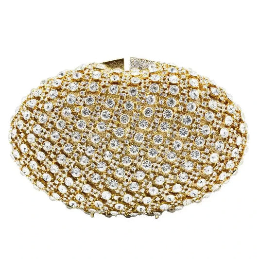 Floral Pattern Crystal Diamond Prom Clutch Bag