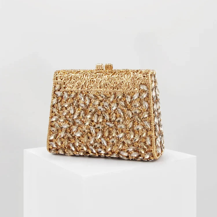 Square Diamond Banquet Crystal Evening Clutch Bag