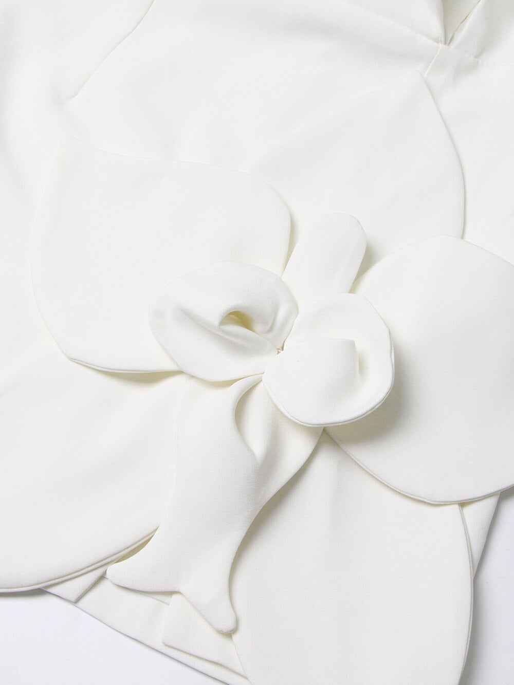 Long Sleeve V-Neck 3D Flower Decor Tight Mini Dress