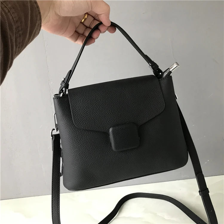 Soft Genuine Leather Flap Casual Strap Crossbody Totes Handbag Bag