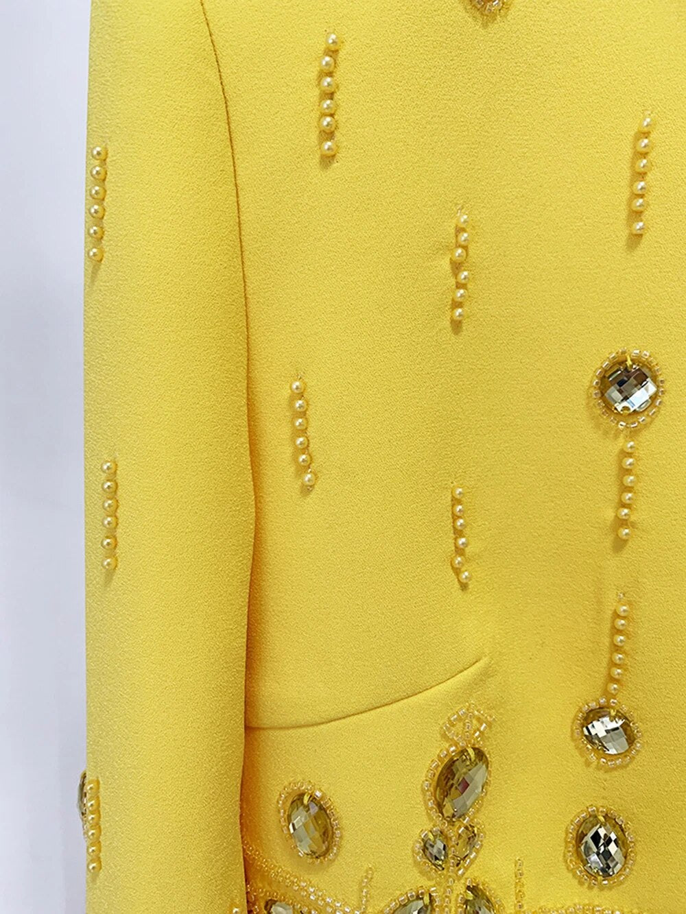 Diamond Beaded Long Sleeve Mini Top & Mini Skirt Set