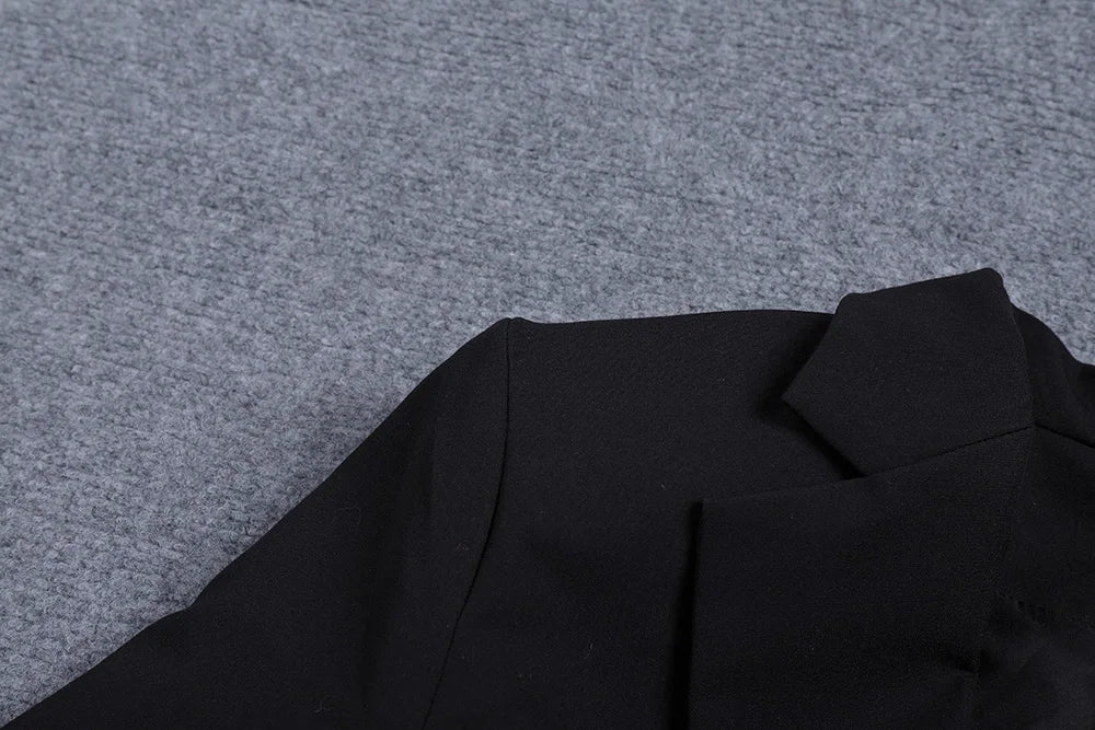 V-neck Long Sleeve Ruffle Cut Suit Mini Dress