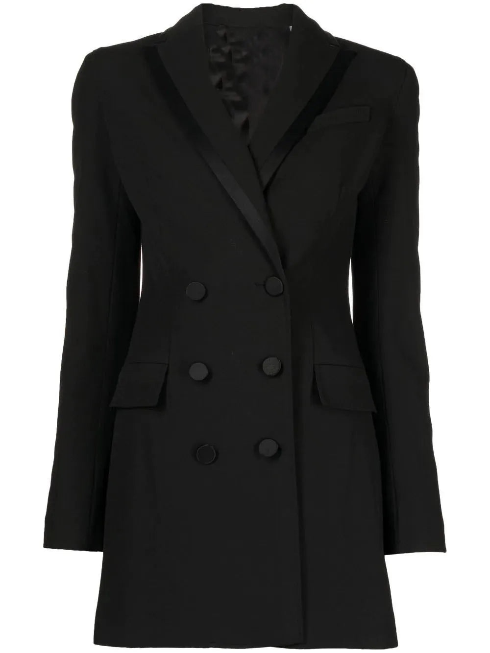 Notched Collar Double Breasted High Waist Slim Suit Blazer