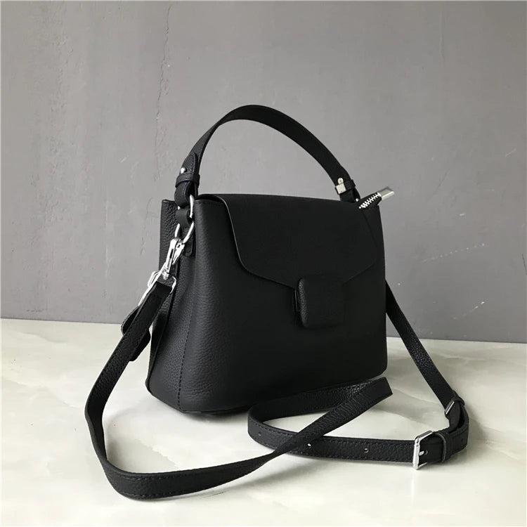 Soft Genuine Leather Flap Casual Strap Crossbody Totes Handbag Bag