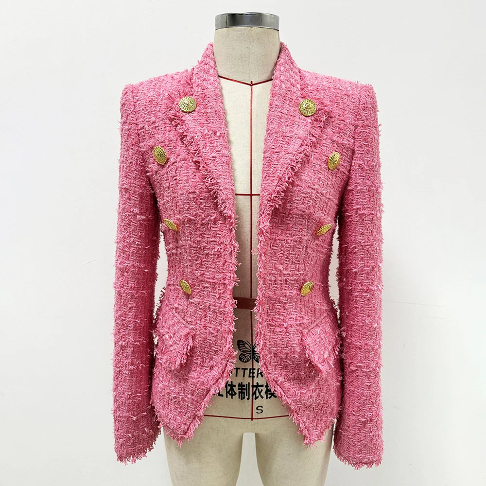 Spliced Button Lapel Long Sleeve Patchwork Tassel Vintage Jacket