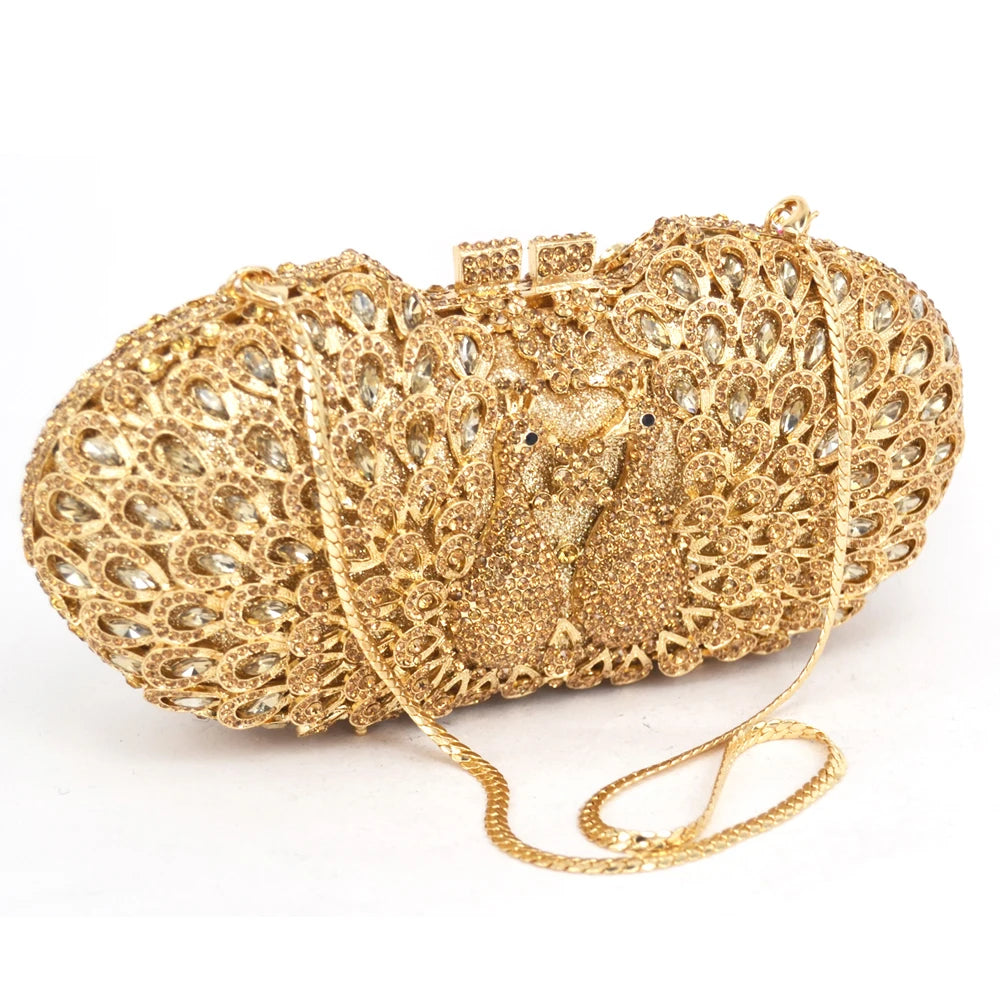 Bling Peacock Clutch Diamond Crystal Evening Bag