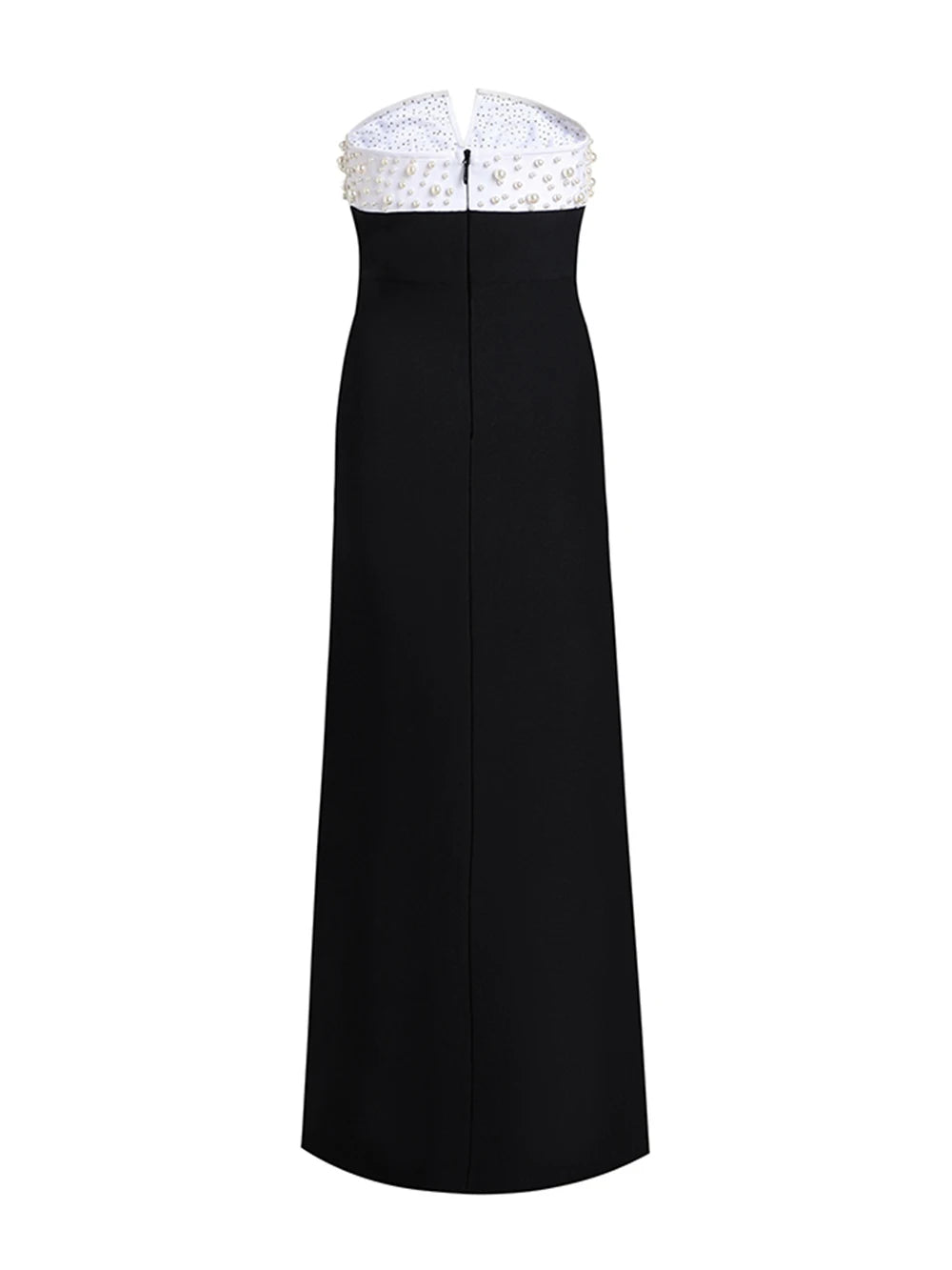 Off Shoulder Strapless Pearl Beaded maxi Bandaged Maxi Dress