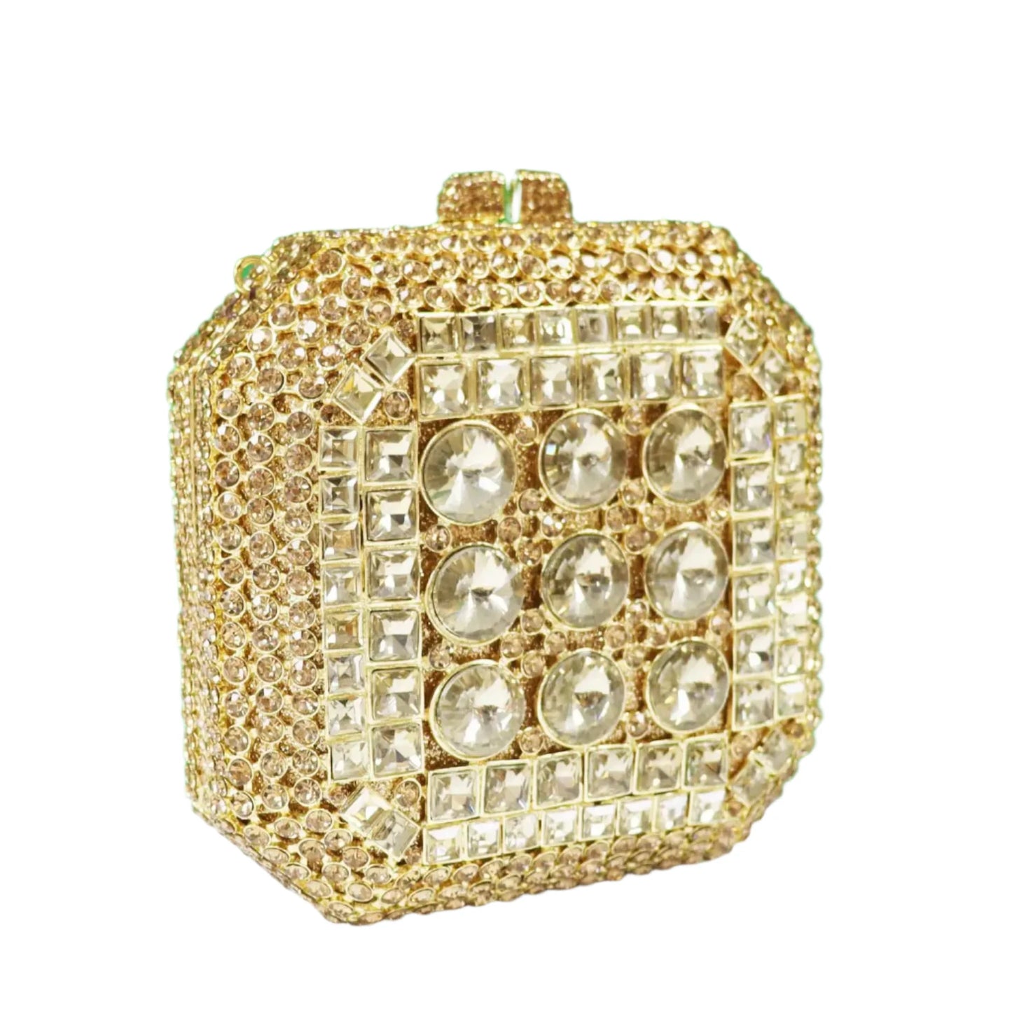 Square Crystal Diamonds Billing Metal Box Clutch Bags