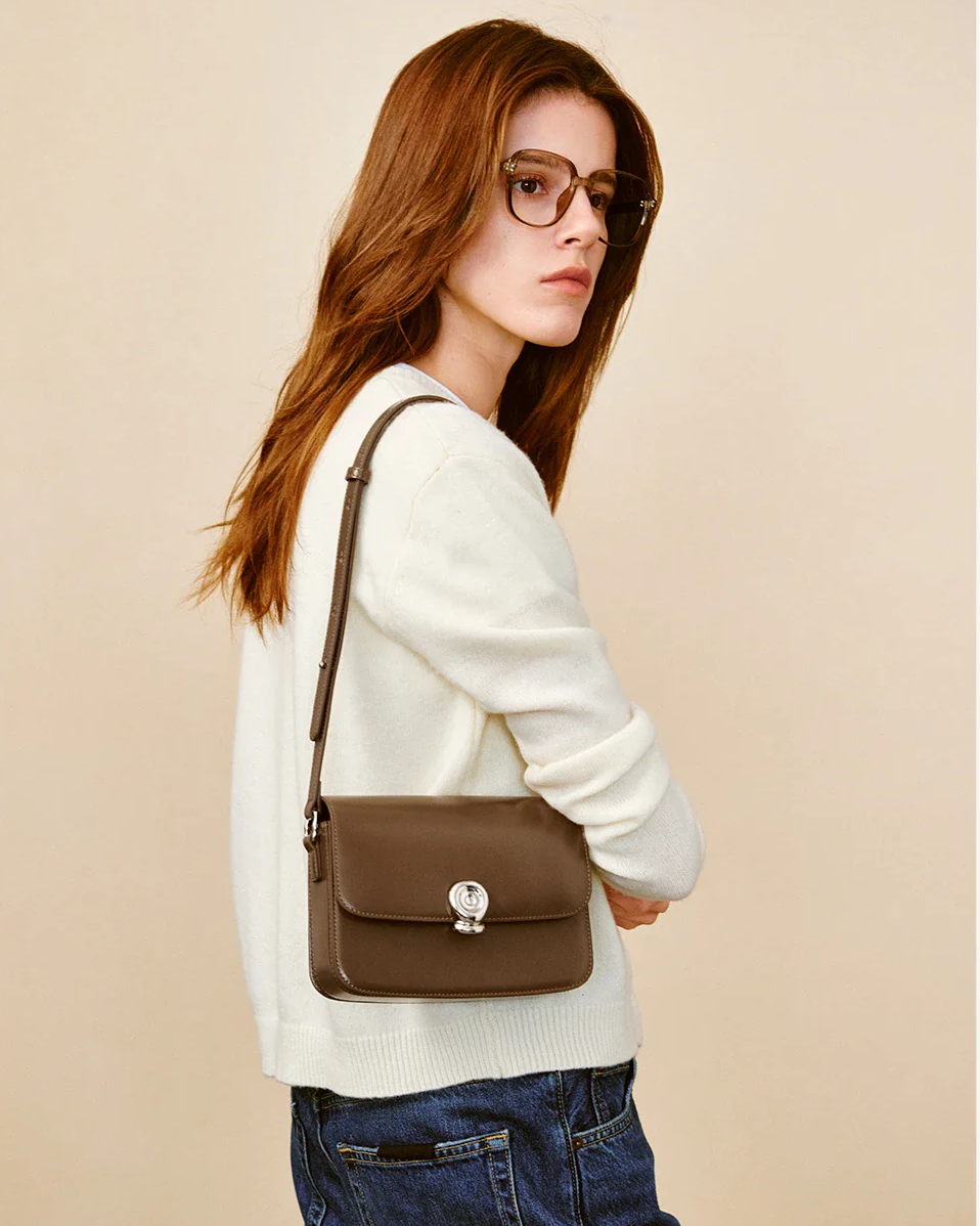 Synthetic Leather Versatile Silver Buckled Cross body Bags