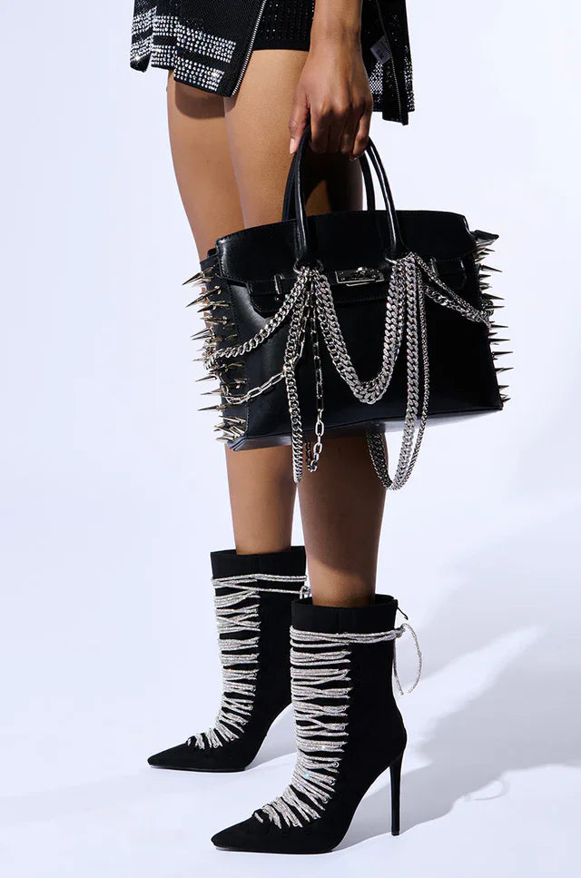 Lace up Cool Slim High Heel Zipper Back Ankle Boots