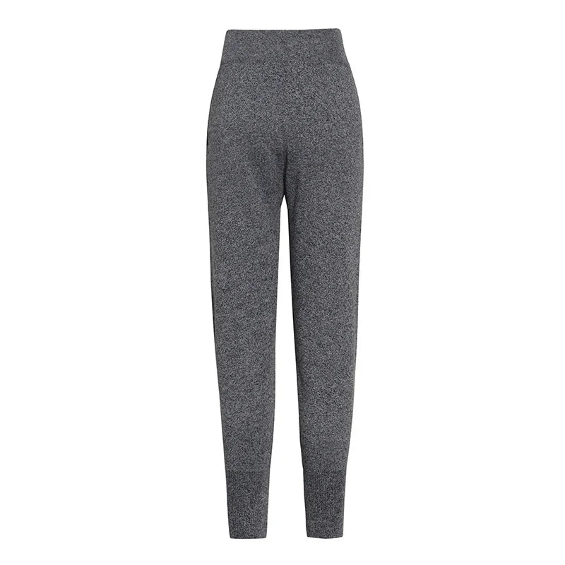 O Neck Long Sleeve Top High Waist Pencil Trouser Spliced Jogging Set