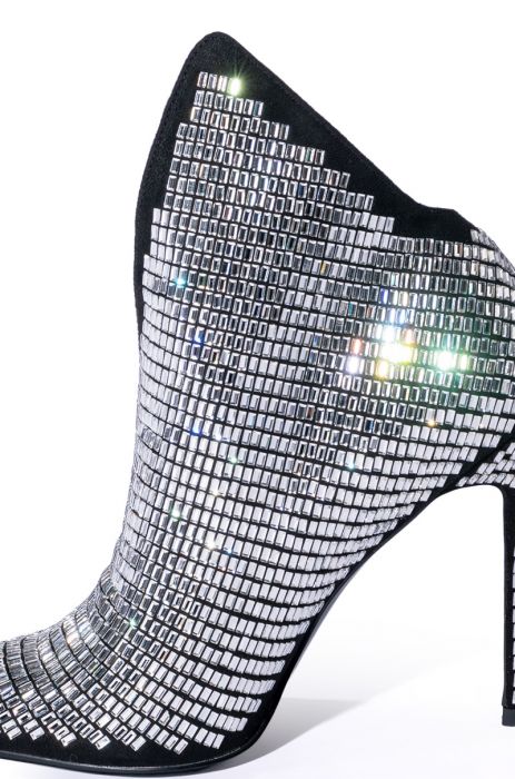 Pointed Toe Exquisite Colourized Rhinestone Crystal Ankle Boots