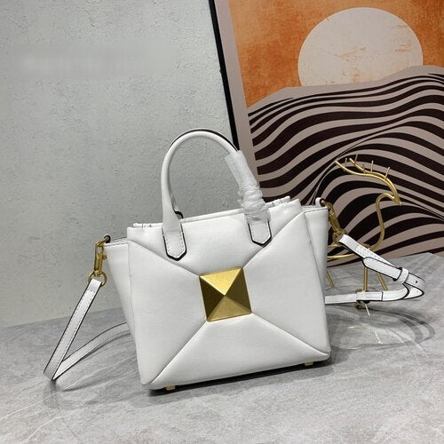 Stud Tote Metal Rivet Genuine Leather Handbags