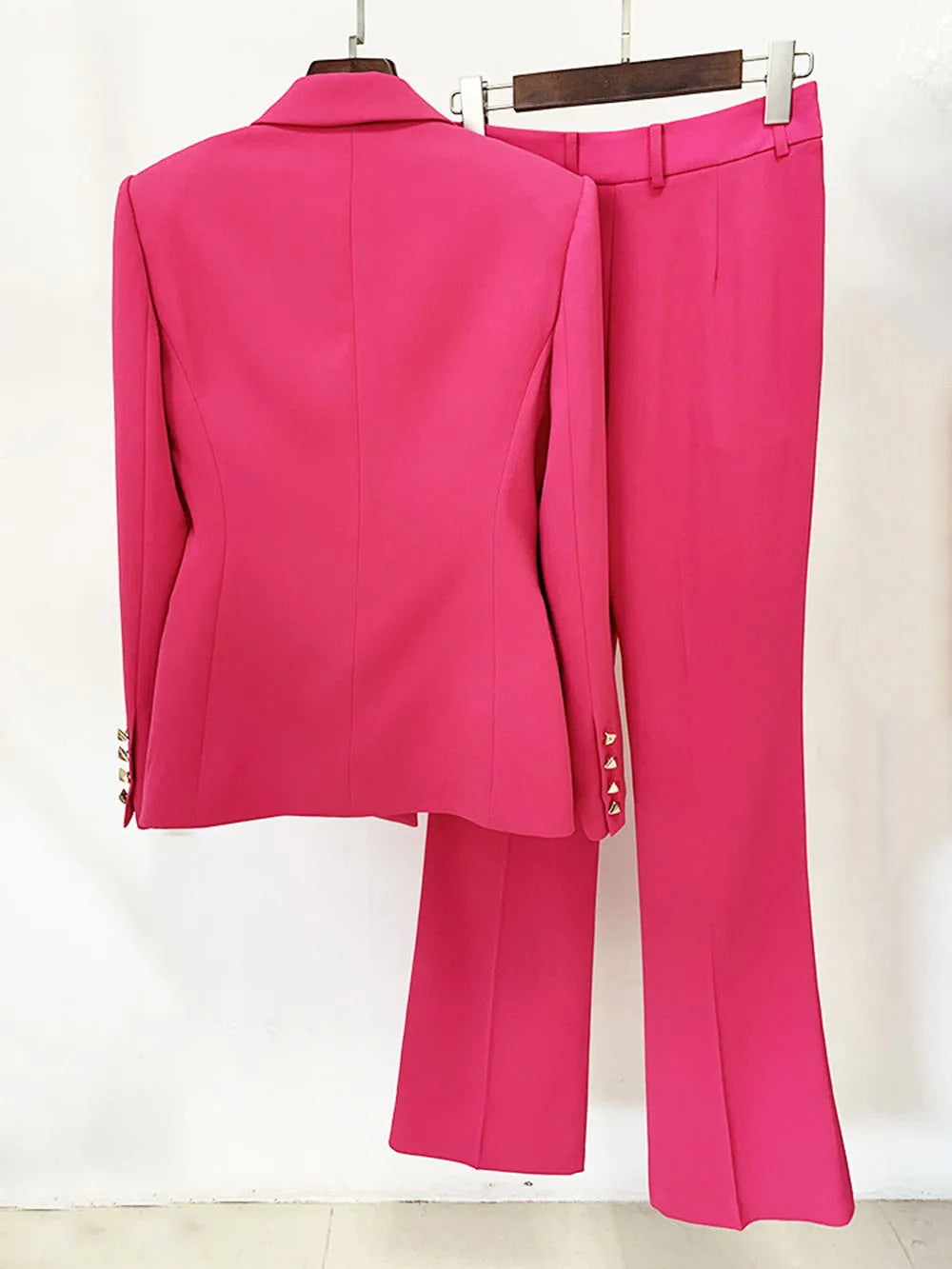 Double Breasted Long Sleeve Formal Blazer Wide Legg Trousers Set