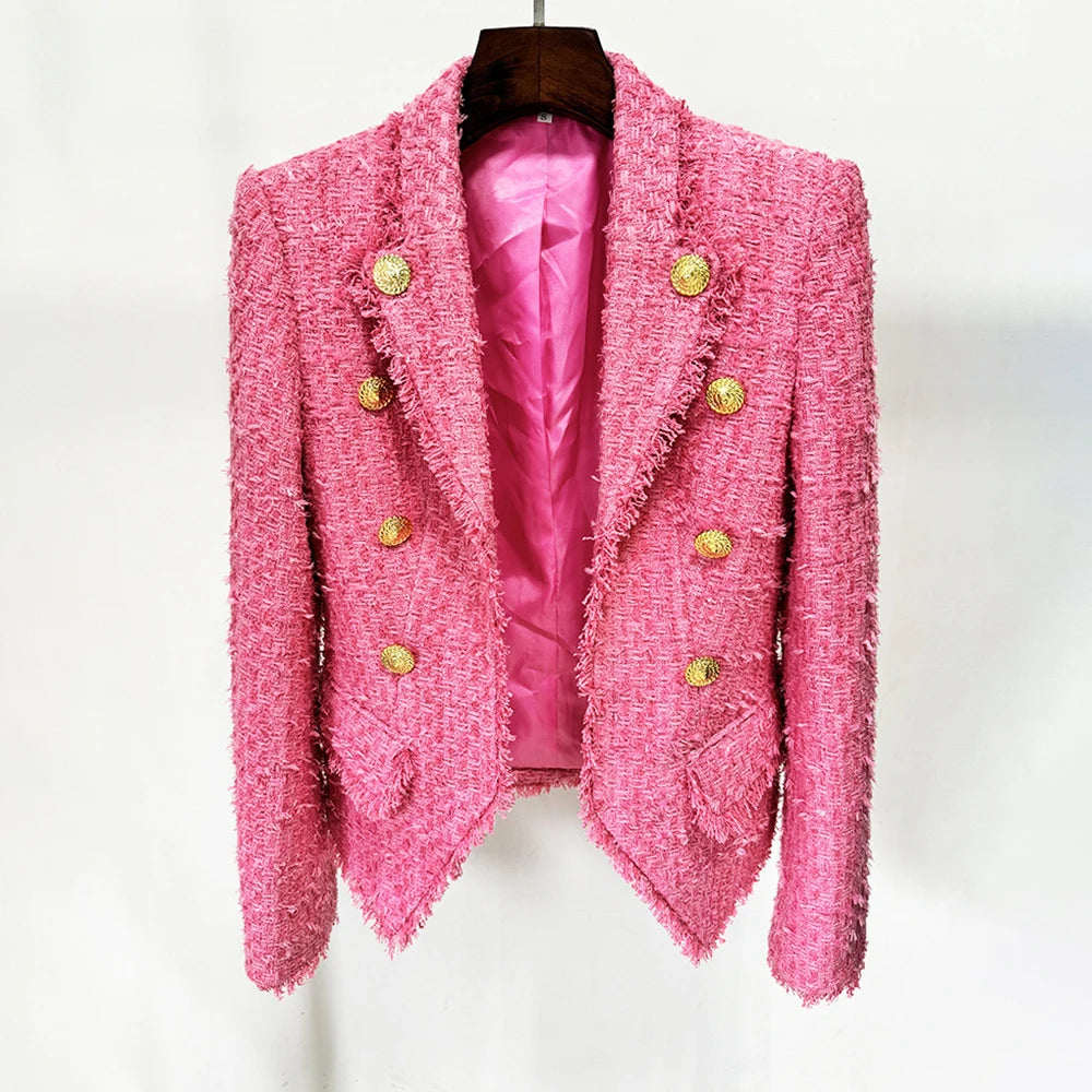 Spliced Button Lapel Long Sleeve Patchwork Tassel Vintage Jacket