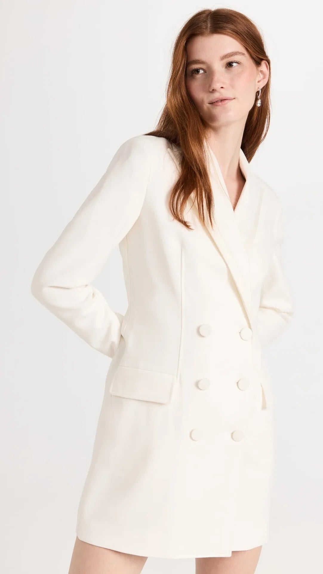 Notched Collar Double Breasted High Waist Slim Suit Blazer