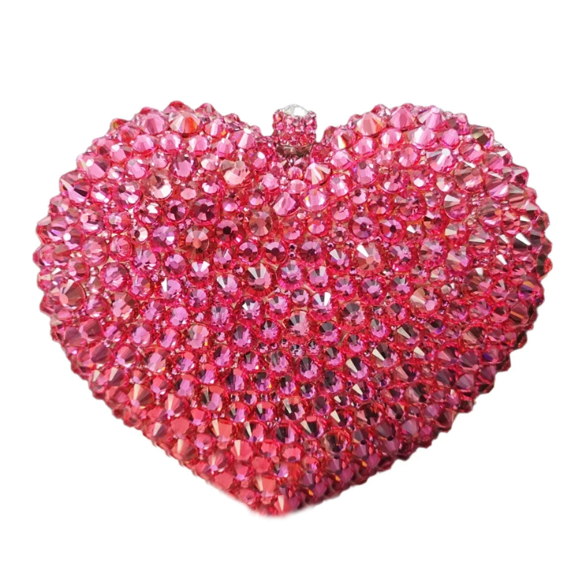 Deluxe Crystal Diamond Heart Shaped Evening Clutch Bag