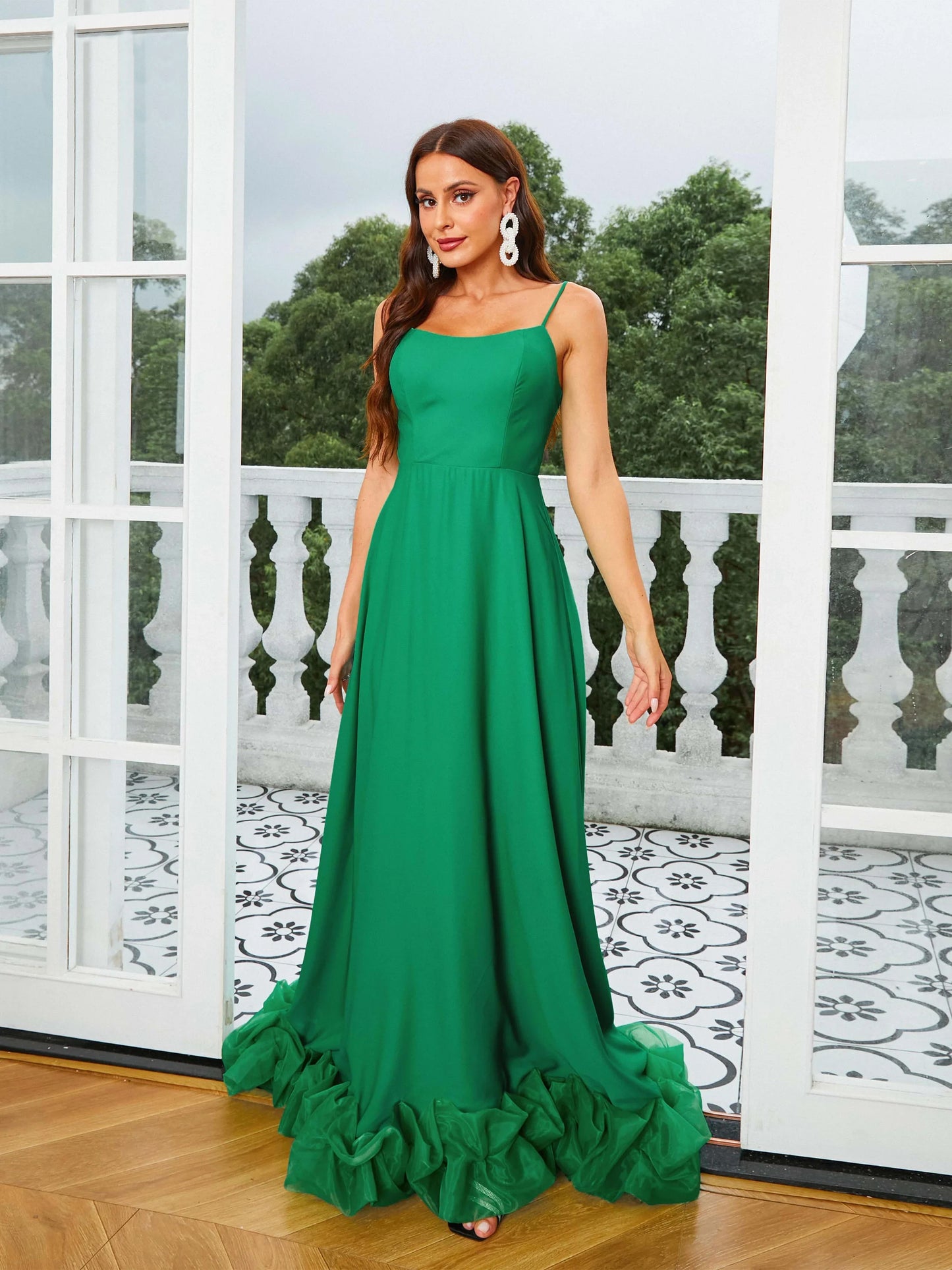 Spaghetti Strap Backless A Line Prom Maxi Dress