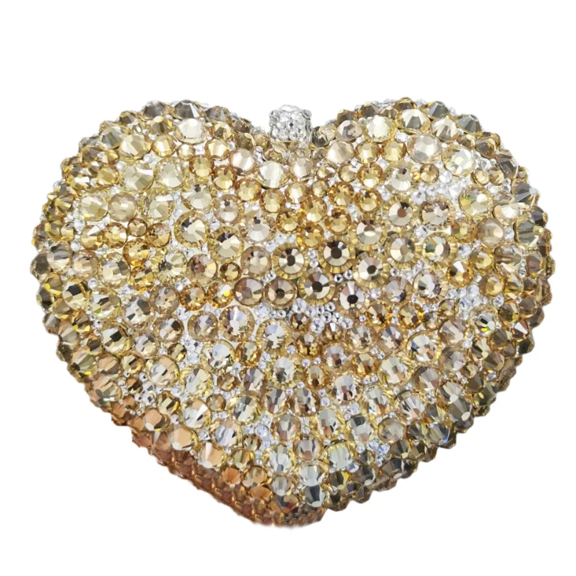 Deluxe Crystal Diamond Heart Shaped Evening Clutch Bag