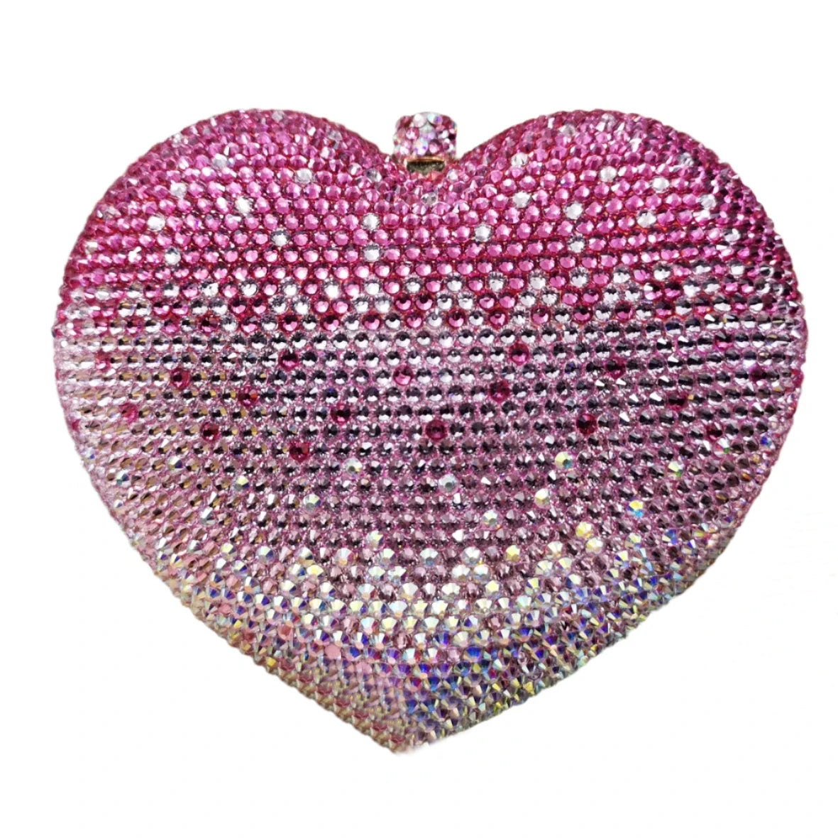 Deluxe Crystal Diamond Heart Shaped Evening Clutch Bag