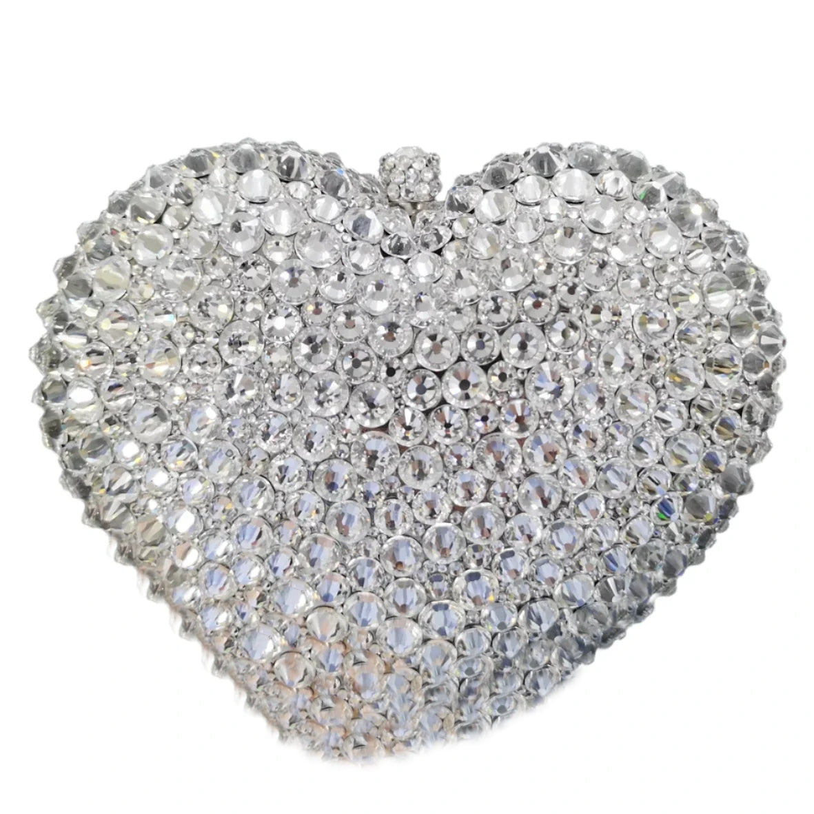 Deluxe Crystal Diamond Heart Shaped Evening Clutch Bag