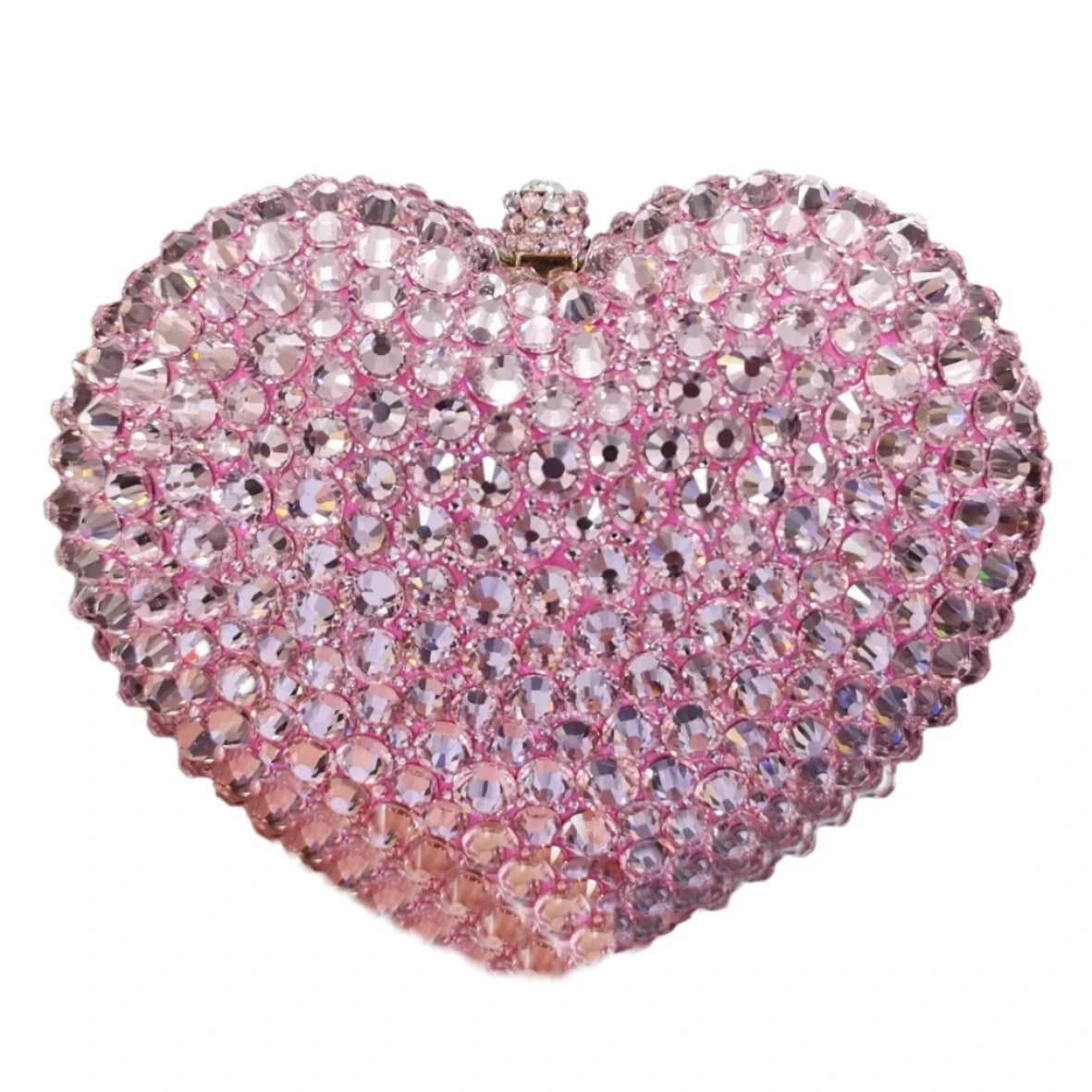 Deluxe Crystal Diamond Heart Shaped Evening Clutch Bag