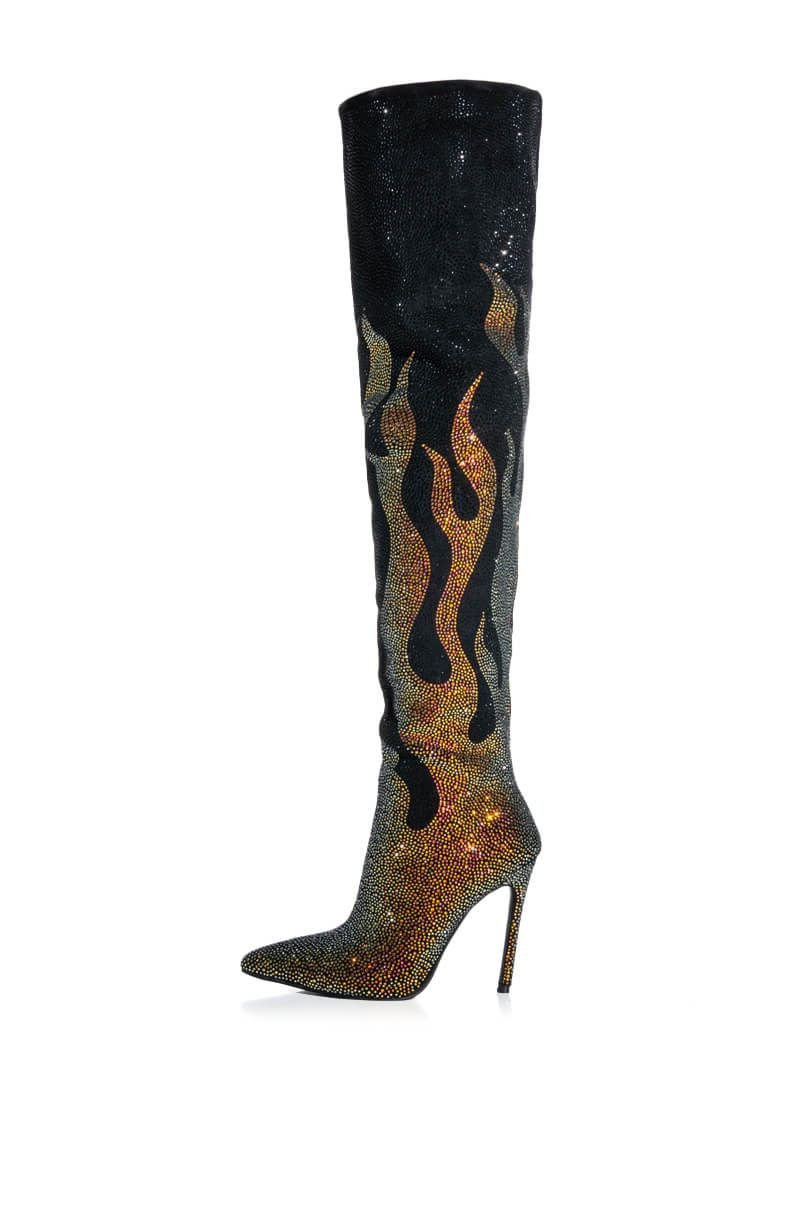 Crystal Diamond Stripper Over The Knee Boots