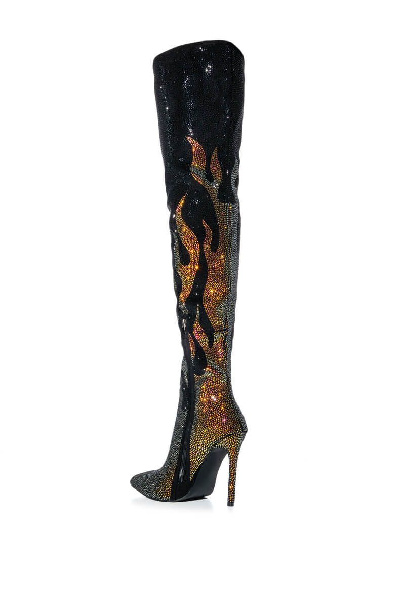 Crystal Diamond Stripper Over The Knee Boots