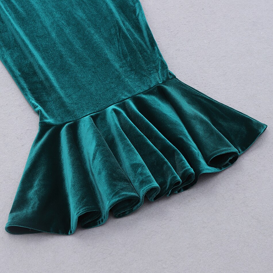 Turtleneck Lace Patchwork Velvet Dress