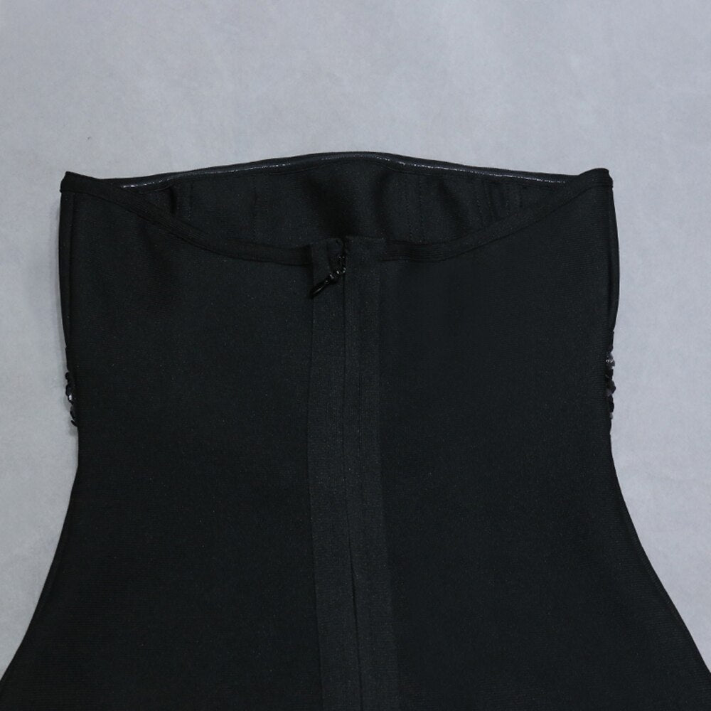 Strapless Backless Sequins Mini Bandage Dress