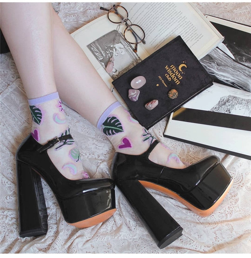 Ankle Strap Chunky High Heels Shoes