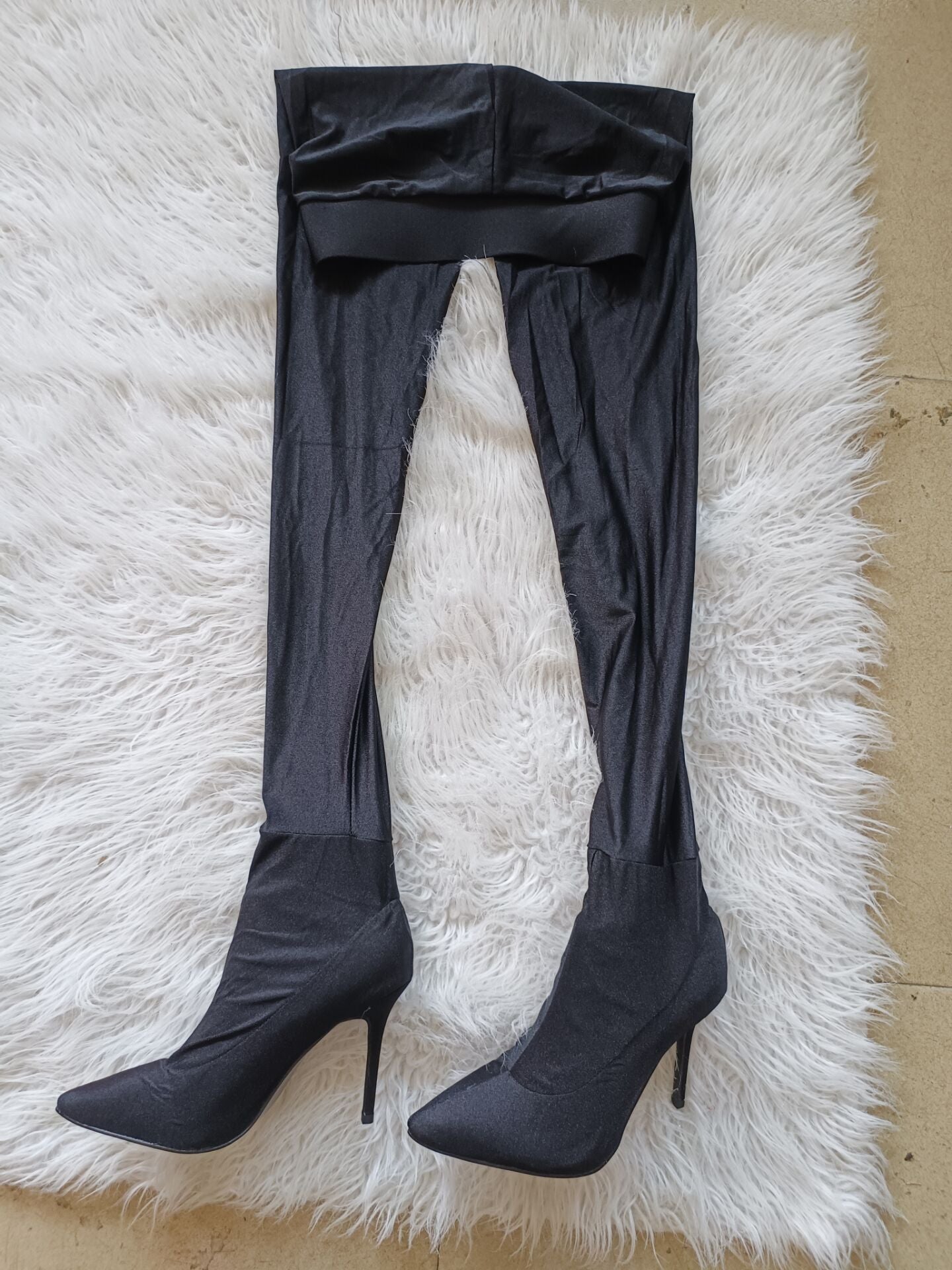 Pointed Toe Over The Knee Socks Boots