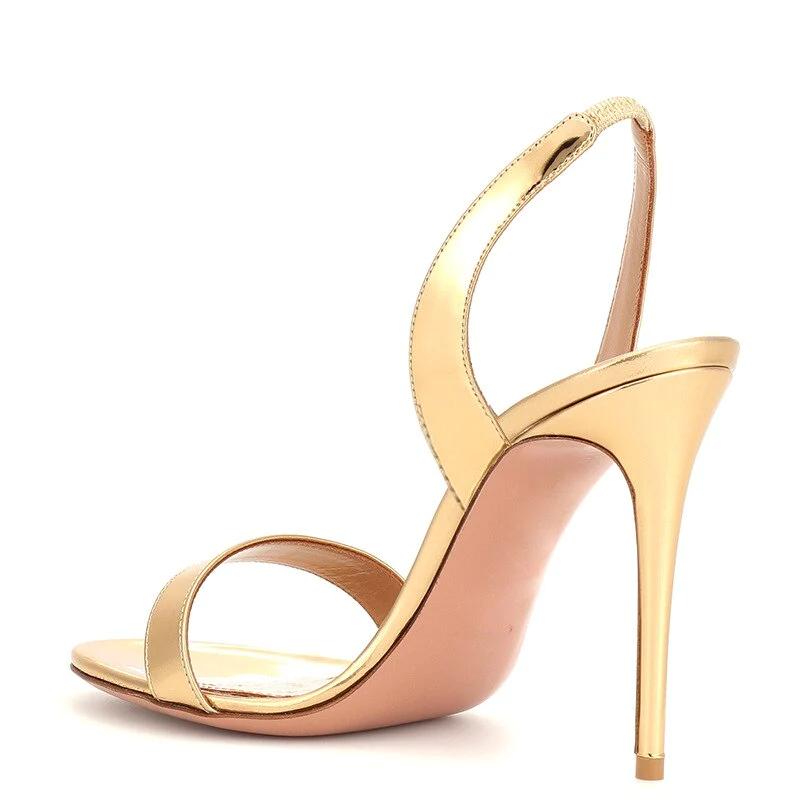 PU Leather One Word High Heel Sandals