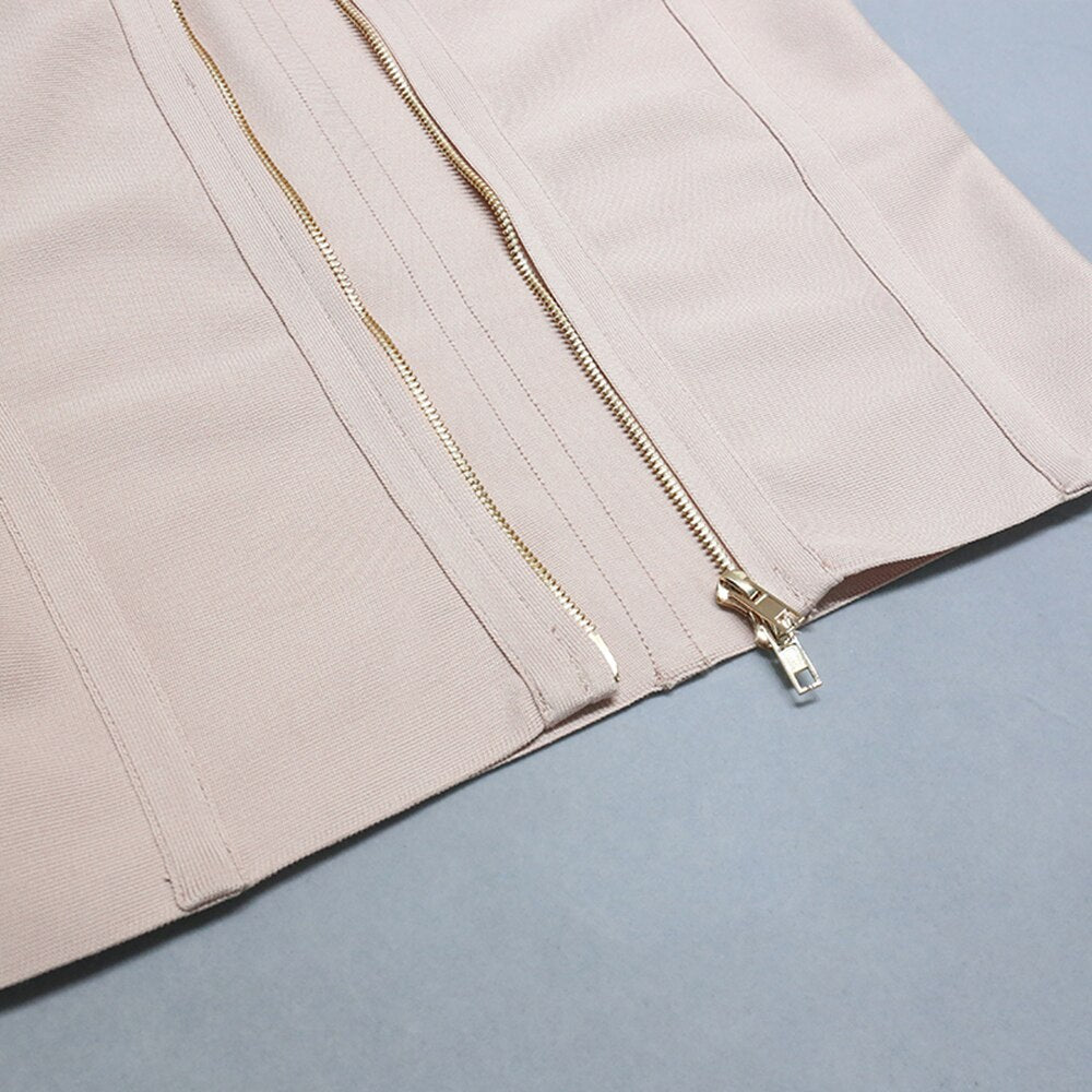 O-Neck Sleeveless Strap Patent Bandage Mid Dress