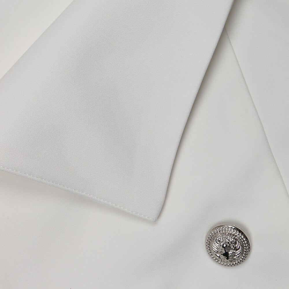 Double Button Beaded Diamond Tassel Blazer Mini Dress